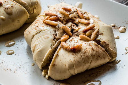 Armenian Appetizer Topic or Topik meze made with hummus and chickpea. Traditional food concept.