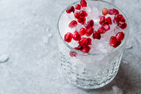 Pomegranate Cocktail with Crushed Ice. Beverage Concept.の写真素材