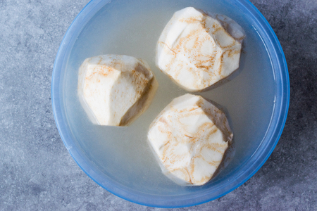 Fresh Celery Root in Water. Organic Food.