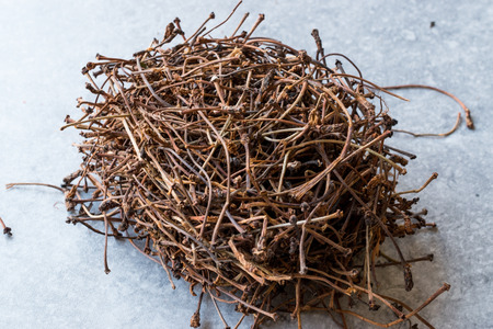 Stack of Cherry Branches / Stalks Ready to Use. Organic Product.の写真素材