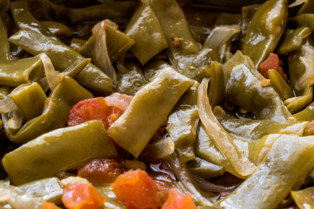 Turkish Green Beans with olive oil / Zeytinyagli Fasulye. Traditional Food.の写真素材