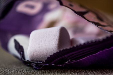 Stack of Marshmallows in package. dessert concept.の写真素材