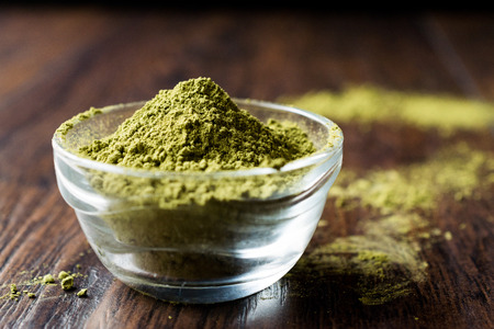Turkish Kina Henna Powder or Matcha Tea. Organic Product.の写真素材