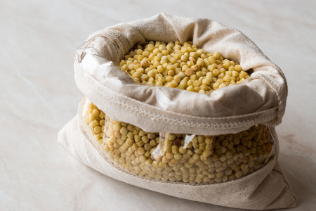 Raw Dry Organic Couscous in Sack / Turkish Kuskus. Traditional Organic Food.の写真素材