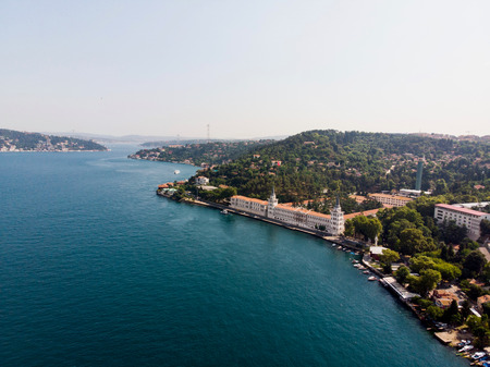 Aerial View of Kuleli Military High School in Istanbul City, Turkey. Historical Building.の写真素材