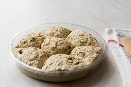 Round Halva / Helva with Pistachio / Kurek Helvasi. Traditional Dessert.