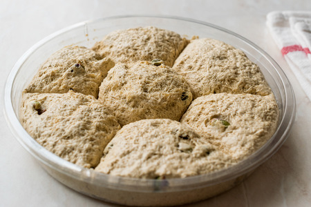 Round Halva / Helva with Pistachio / Kurek Helvasi. Traditional Dessert.の写真素材