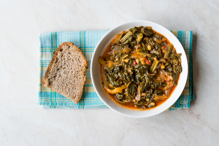 Homemade Healthy Chard with Rice, Onions and Tomato Paste / Turkish Food Pazi. Traditional Organic Food.の写真素材