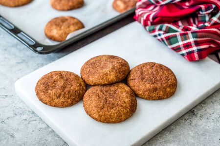 Cinnamon Cookies Snickerdoodle on Marble Board. Organic Sweet Snacks.
