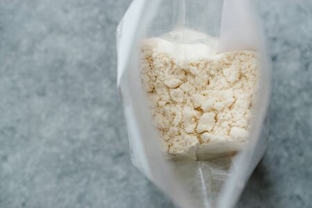 Coconut Flour in Plastic Package Ready to Use. Organic Product.の写真素材