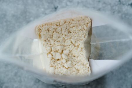 Coconut Flour in Plastic Package Ready to Use. Organic Product.