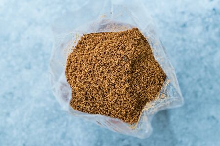 Coconut Sugar in Plastic Package Ready to Use. Organic Product.の写真素材