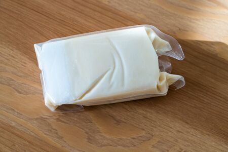 Instant Solid Organic Coconut Milk Cream in Plastic Package for Sale. Healthy Product.の写真素材