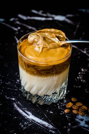 Dalgona Coffee / Whipped Creamy Fluffy and Trendy / Tiktok Instant Coffee Powder. Korean Beverage. Ready to Drink.の写真素材