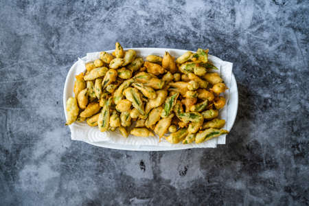 Fried Okra Tempura with Yogurt / Yoghurt Sauce. Healthy Snacks.