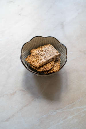 Freshly Baked Organic Homemade Almond Pulp Crackers from Almond Milk. Ready to Eat.