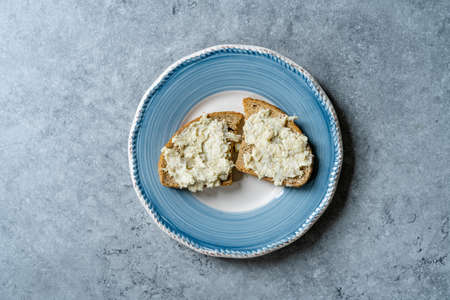 Homemade Artichoke Paste or Pate with Crouton Bread. Ready to Serve and Eat.の写真素材