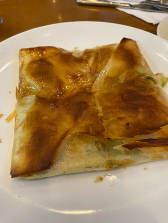 Katmer Delicious Turkish Traditional Dessert served Local Restaurant. ready to eat.