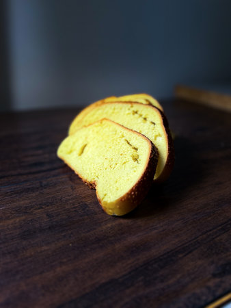 sourdough bread slices with turmeric handmade. Ready to eat