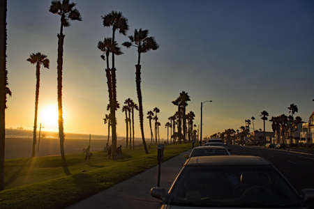 Huntington Beach Sunset - Streetのeditorial素材