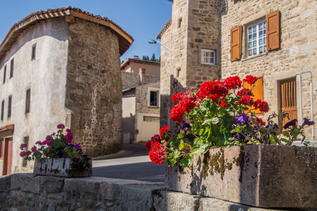 saint bonnet le courreau,loire,franceの写真素材