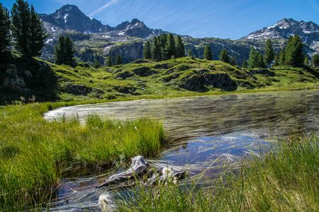lake of thuilette,la thuile,val d'aoste,italyの写真素材