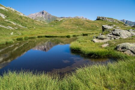 Lake Verney,Petit Saint Bernard,Val D'aoste,Italyのeditorial素材