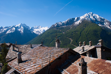 gimillan,cogne,val d'aosta,italyの写真素材