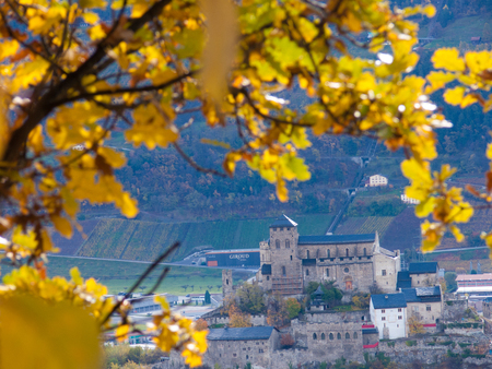 View of the city of Sion, Valais, Switzerland
