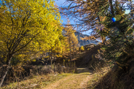 pass of lien in valais in swissの写真素材