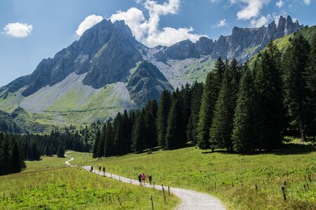 refuge nant borrant,comtamines,haute savoie,franceの写真素材