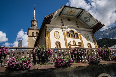 contamines,haute savoie,franceの写真素材