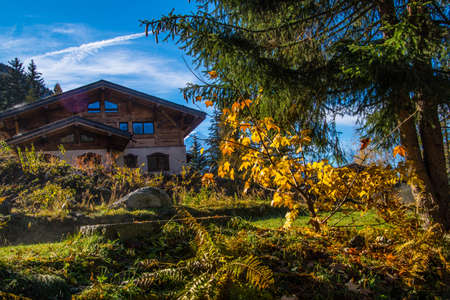argentiere in chamonix in haute savoie in franceの写真素材