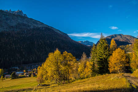 argentiere in chamonix in haute savoie in franceの写真素材