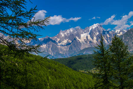 lake of arpy in val aoste in italyの写真素材