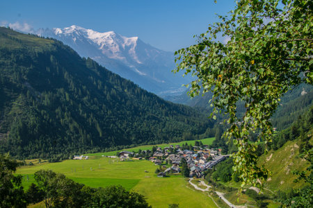 the tour in chamonix in haute savoie in franceの写真素材