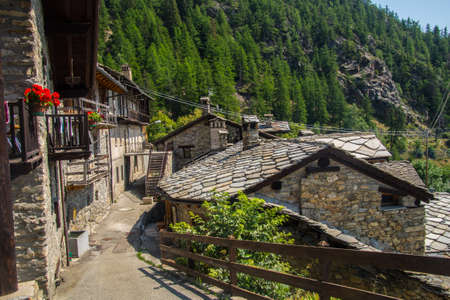 vedun in val of aoste in italyの写真素材