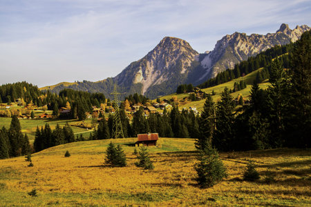 pass of mosses in vaud in switzerlandの写真素材