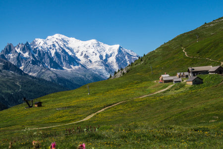 Alpine landscape in the swiss alps, Switzerland, Europeの写真素材
