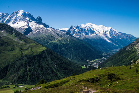 Mountain landscape in the Swiss Alpsfraujochの写真素材