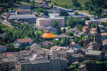 Aerial view of a small town in South Tyrol, Italyの写真素材