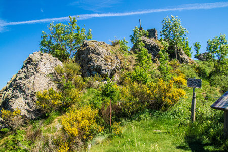 The ruins of the old castle in the village of Rila, Bulgariaの写真素材