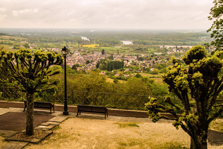 sacerre sur loire in cher in burgundyの写真素材