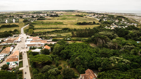 lighthouse in ars en re in charente maritime in franceの写真素材