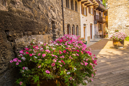 courmayeur in val aosta in italyの写真素材