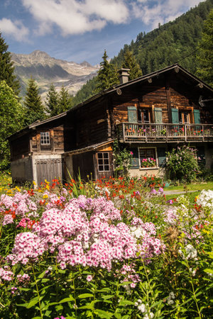 trelechamp in chamonix in haute savoie in franceの写真素材