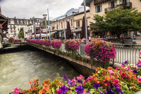 chamonix in haute savoie in franceの写真素材