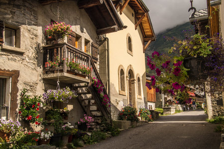 the tour in chamonix in haute savoie in franceの写真素材