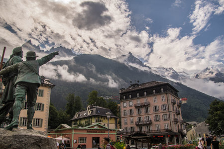 chamonix in haute savoie in franceの写真素材