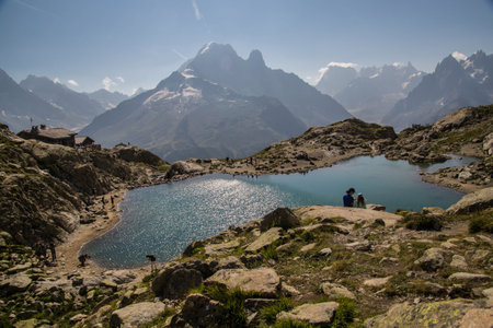 lake blanc in chamonix in haute savoie in france